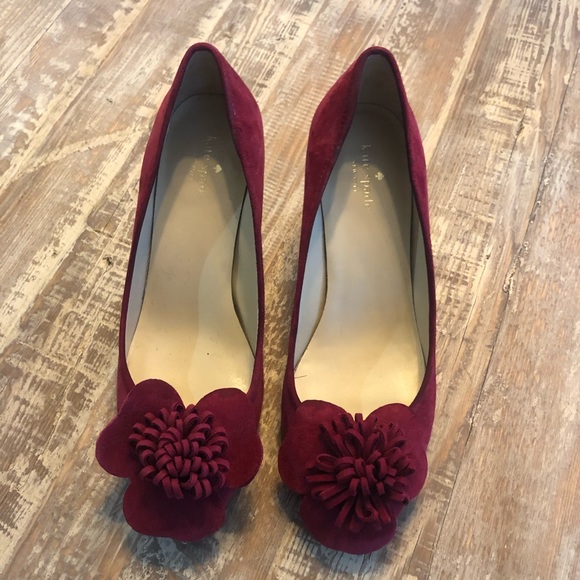 kate spade Shoes - Kate spade floral suede heels